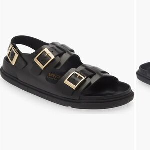 Birkenstock Cannes Black Leather Sandals